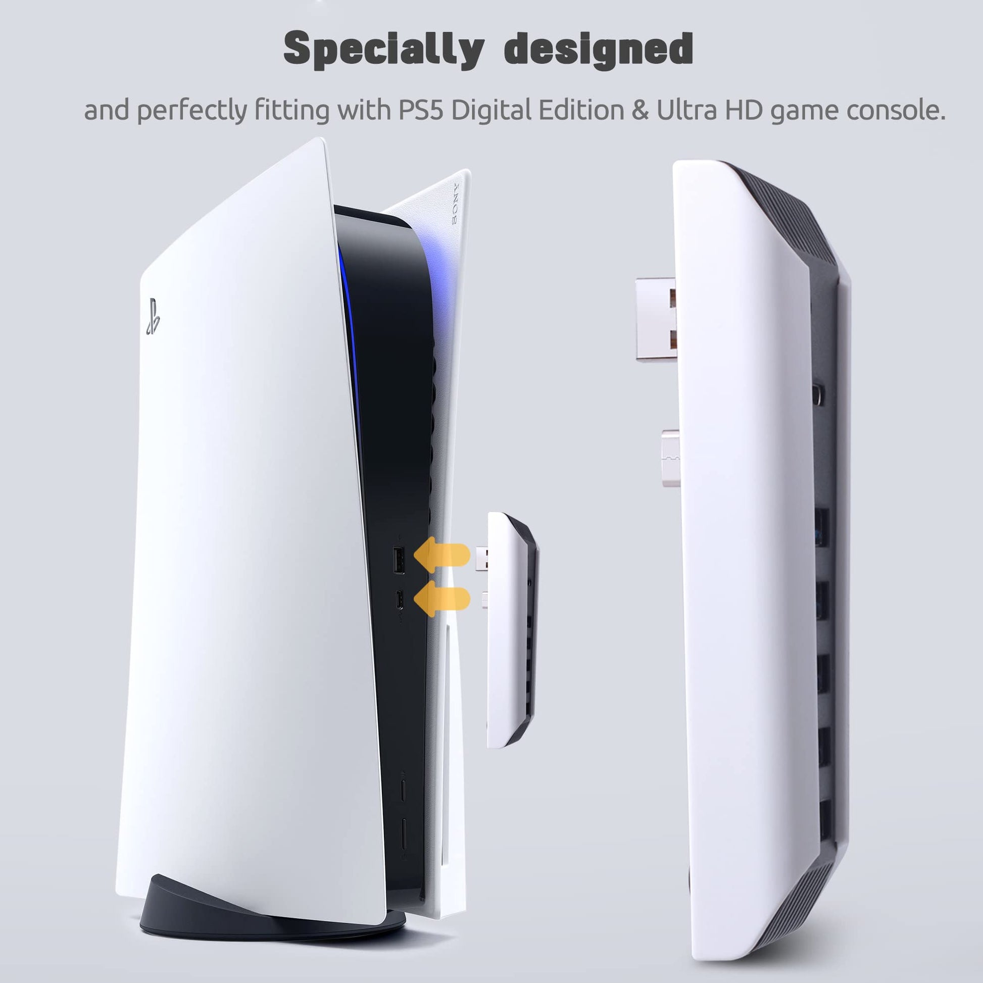 Concentrador USB AQIDAP Blanco de 5 Puertos de Alta Velocidad para PS5