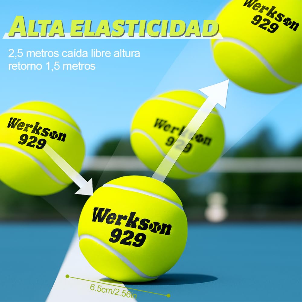 Pelotas de Tenis QMCZLA Fieltro Extra Resistente Alta Calidad Goma Alta Elasticidad 12 Unidades para Interior y Exterior Juguetes de Mascota
