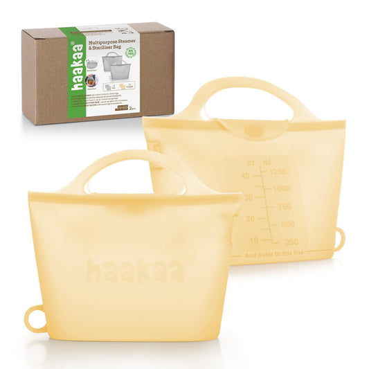 Haakaa - Bolsa de silicona para vaporizador y esterilizador, capacidad Lager bolsas de vapor reutilizables para biberones, bombas de leche, accesorios, chupetes, mordedores, ideal para el hogar y para