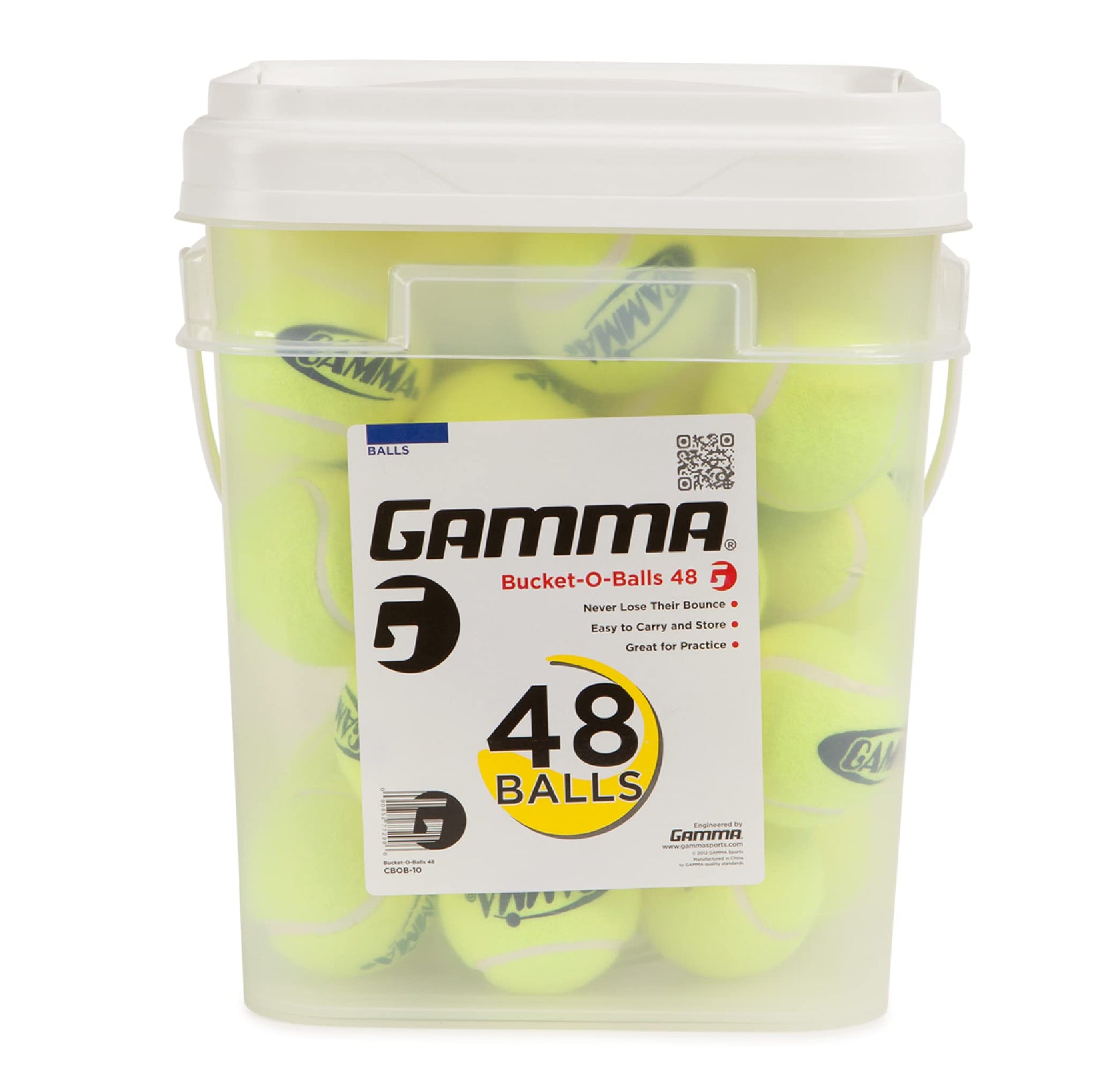GAMMA Balones de Tenis Deportivos sin presión, Pelotas de Tenis a Granel, Accesorios de Tenis Premium, Paquete de 48