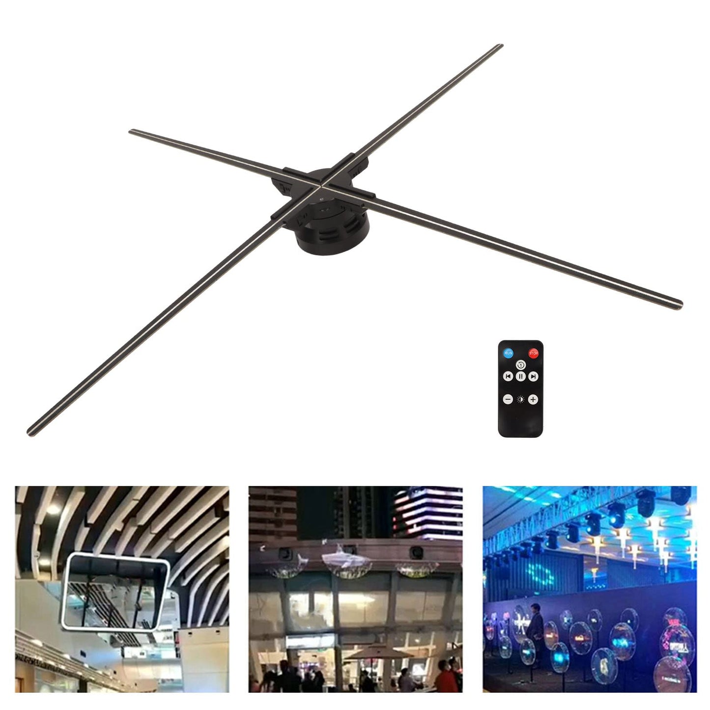 Ventilador de Holograma 3D LED 1600P 85 Cm de Diámetro para Publicidad en Tienda