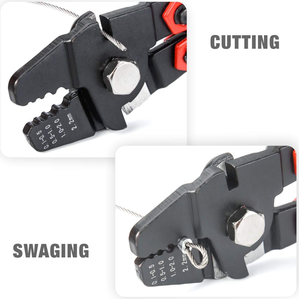 Cuerda de alambre de Iwiss SWAGER para crimpar líneas de pesca hasta 2.2 mm