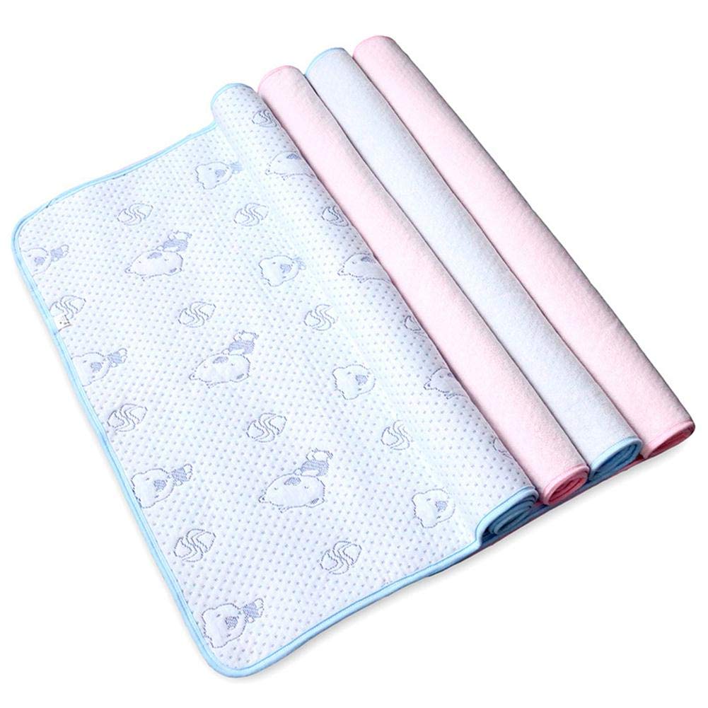 Monvecle - Paquete de 4 cambiadores de algodón impermeables para bebé, lavables y reutilizables, para pañales de oso, 18 x 12 pulgadas
