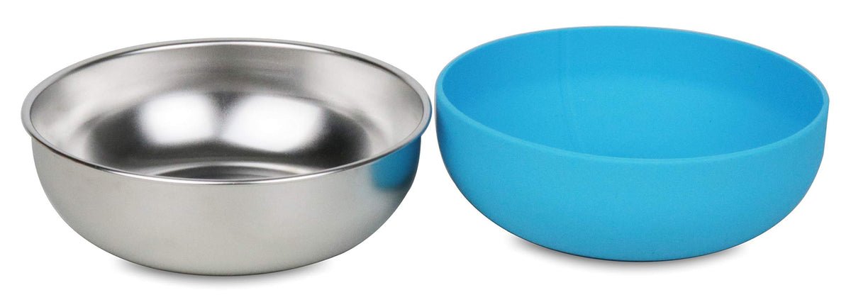 WeeMoose Premium 304 Stainless Steel Baby Bowls with Removable Silicone Shell | Set of 4 Bowls | Toddler Food Bowls Snack Container