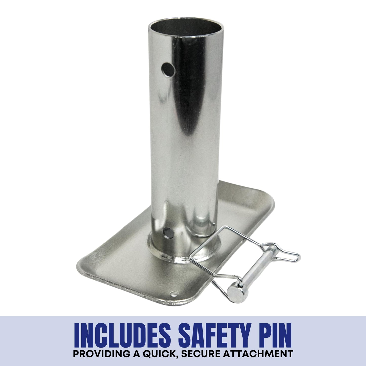 Jeremywell - Placa de pie desmontable para remolque de 5000 libras de capacidad con base de pin para barco con marco en A, caravana, caravana, 7-1/2 pulgadas de longitud de tubo