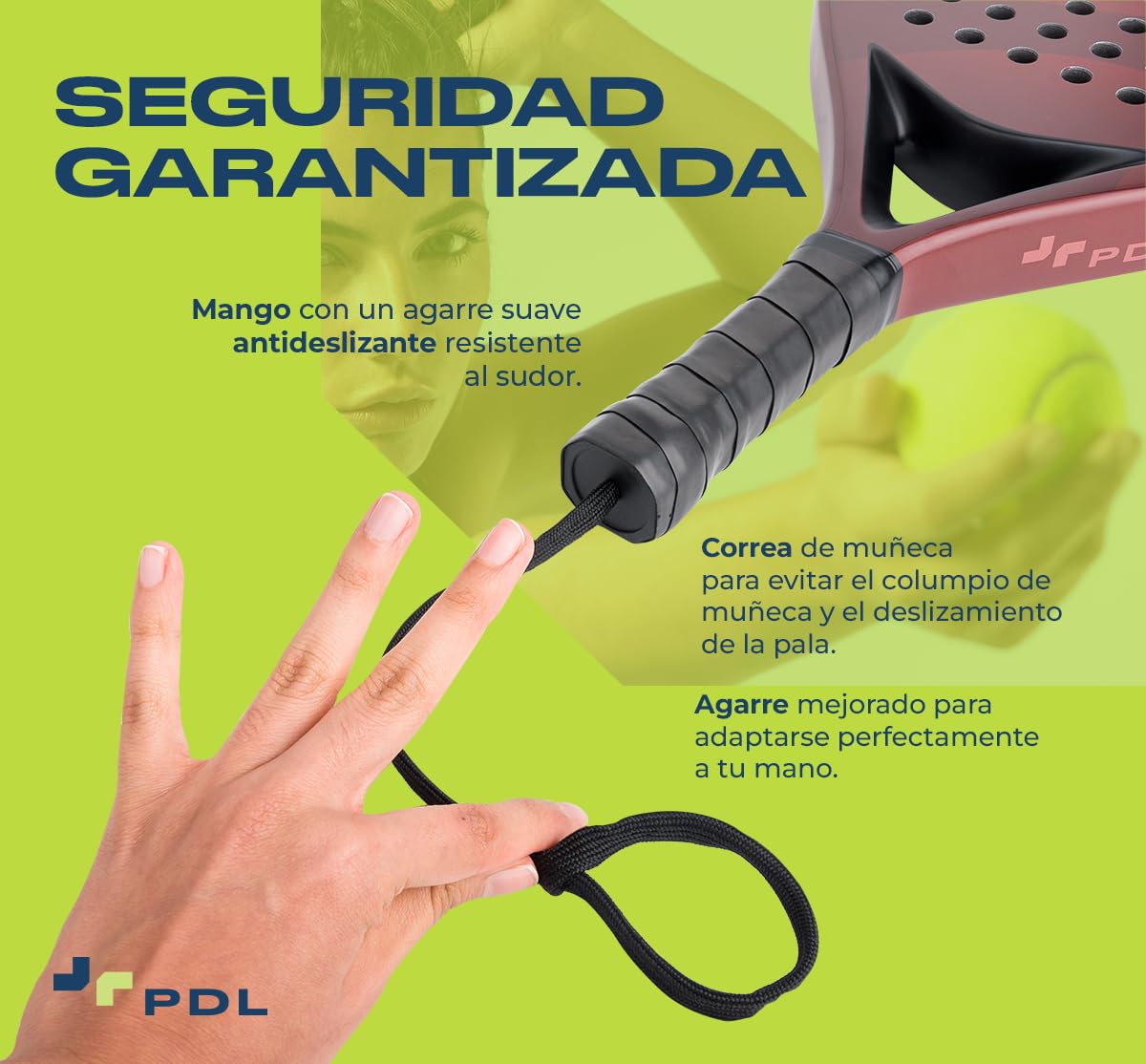 Pala Padel PDL Rojo 100% Carbono 3K con Núcleo EVA para Potencia y Precisión