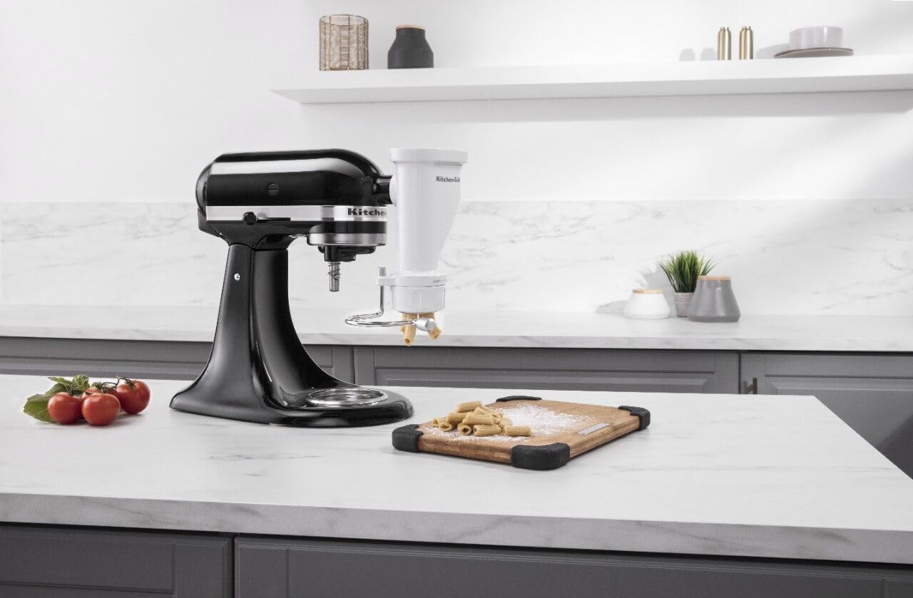 KitchenAid KSMPEXTA Gourmet Pasta Press Attachment with 6 Interchangeable Pasta Plates, Acero inoxidable