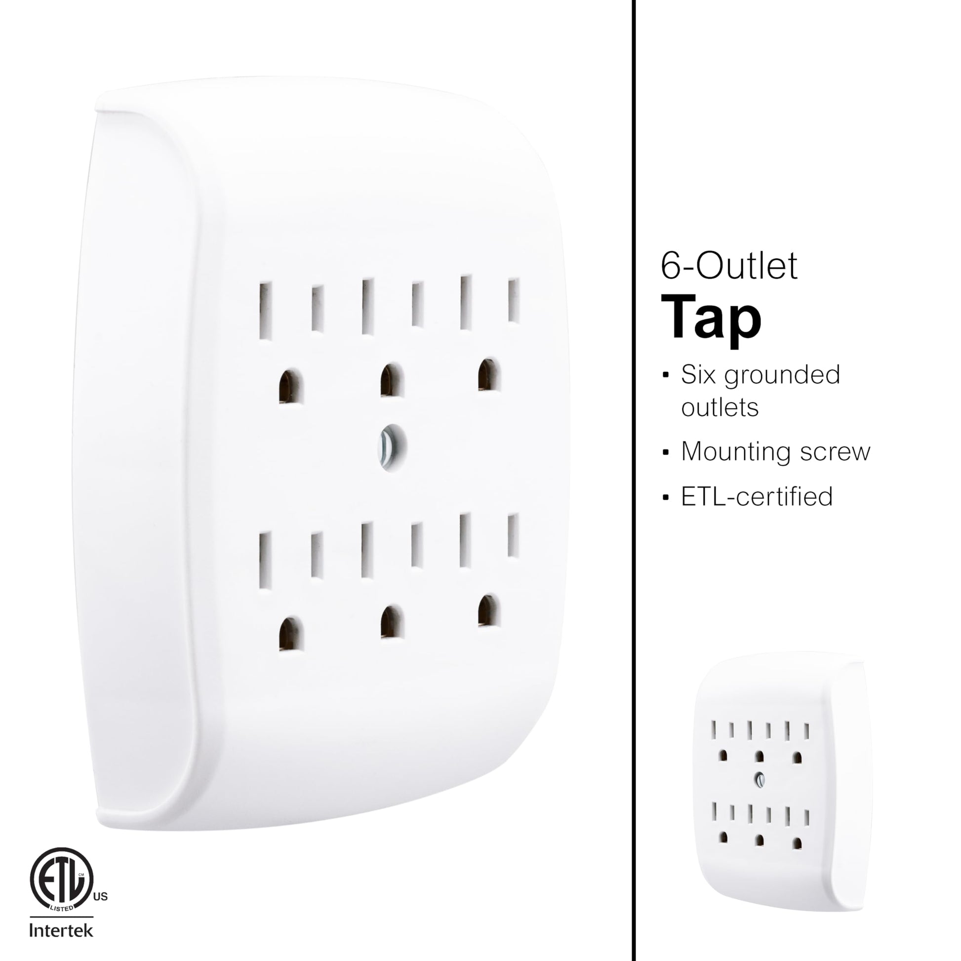 GE Adaptador de Tierra para pared con 6 enchufes Blanco