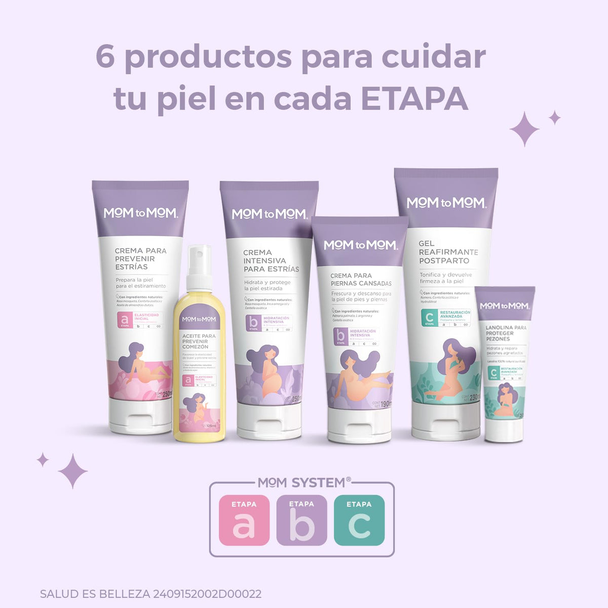 MOM to MOM Kit Tratamiento para el cuidado de la piel en cada etapa del embarazo y postparto