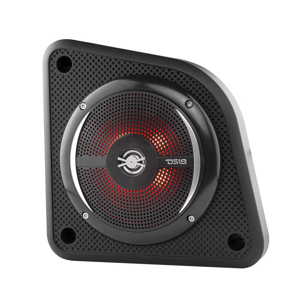 DS18 EN6SLIM/BK Caja de Altavoz Universal de 2 vías de 6.5 Pulgadas, iluminación LED RGB integrada, para Todos los Elementos, UTV, ATV y Jeeps, Carcasa Poco Profunda con Altavoces Resistentes al Agua