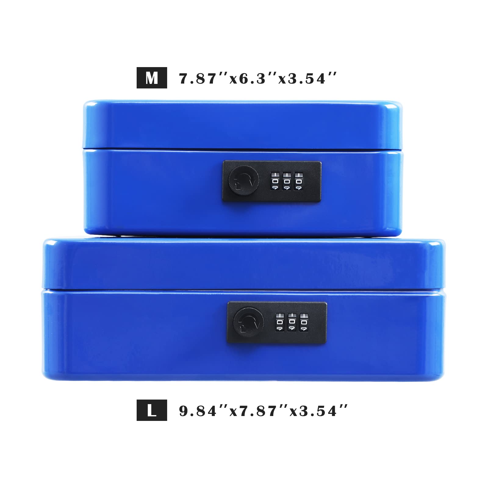 Caja Fuerte de Acero xydled Azul con Cerradura de Combinación y Bandeja Extraíble Mediana