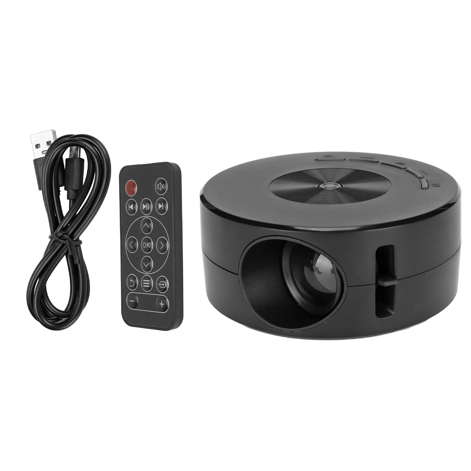 Hilitand Mini 1080P, de Películas Portátil con Interfaz Enriquecida y Altavoz Incorporado de Cine en Casa Portátil Al Aire Libre para Teléfono Inteligente