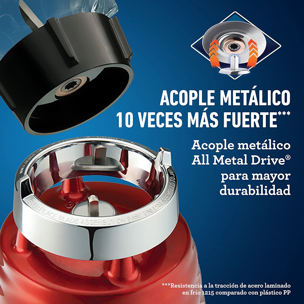 Licuadora Oster Clásica Roja 3 Velocidades Vaso de Vidrio