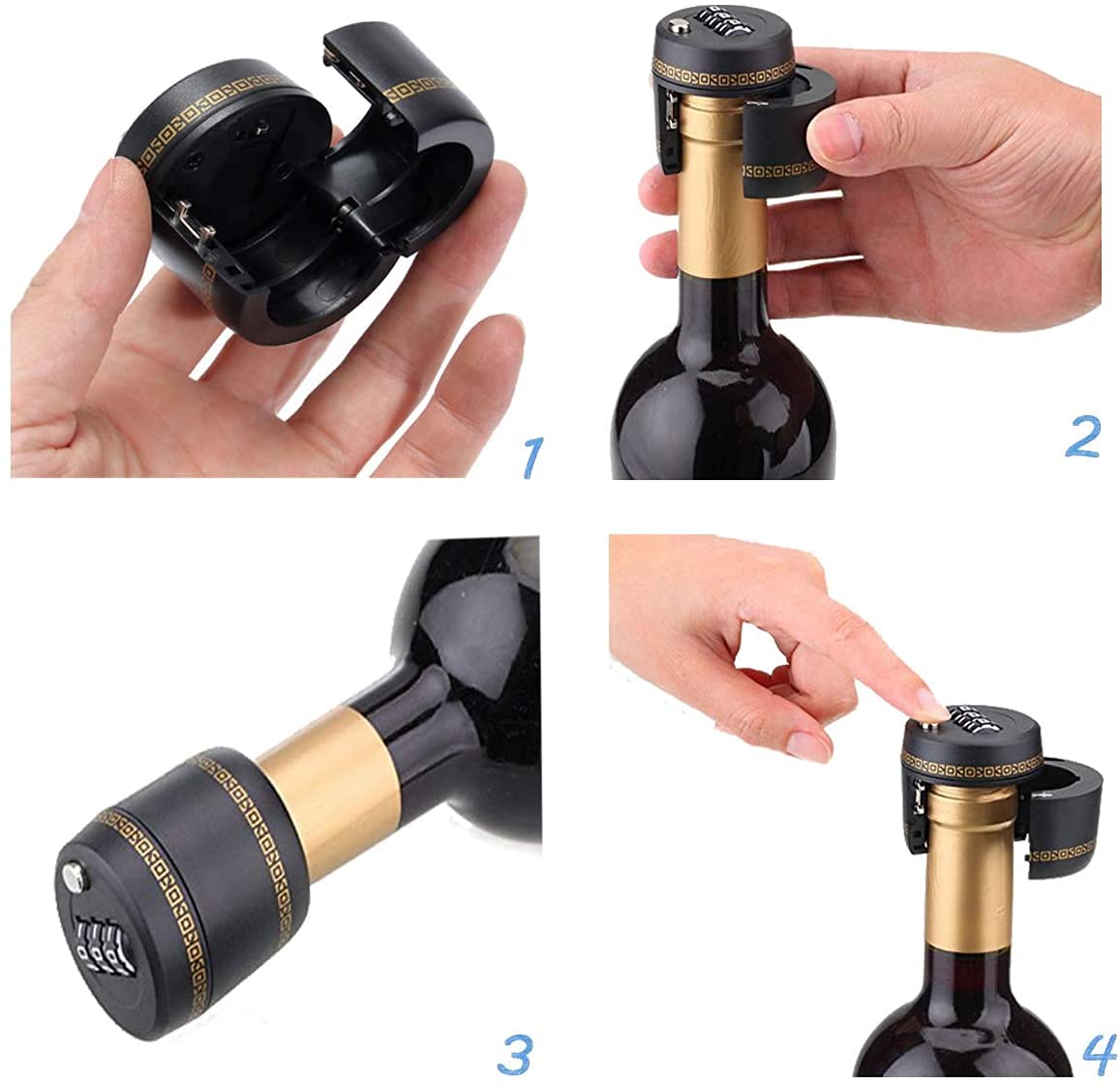 Candado para botella de vino con contraseña