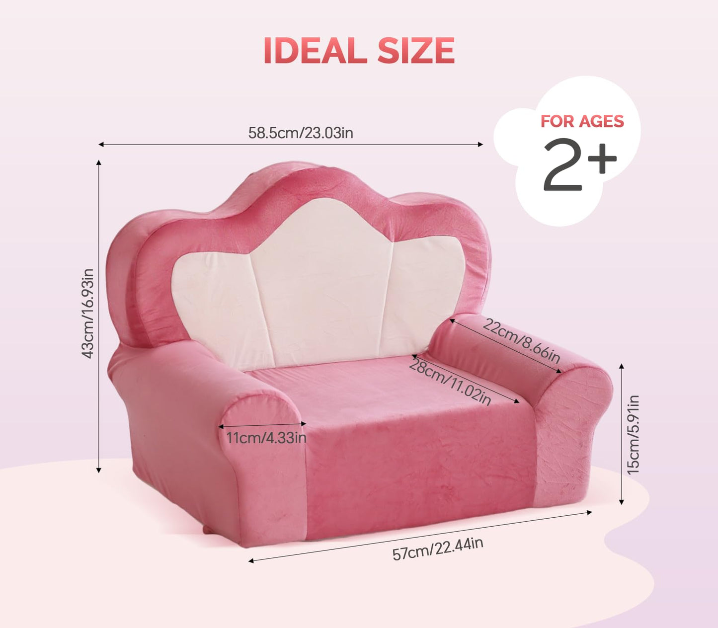 BumbleBabe Cómoda silla, sillón cómodo (corona rosa)