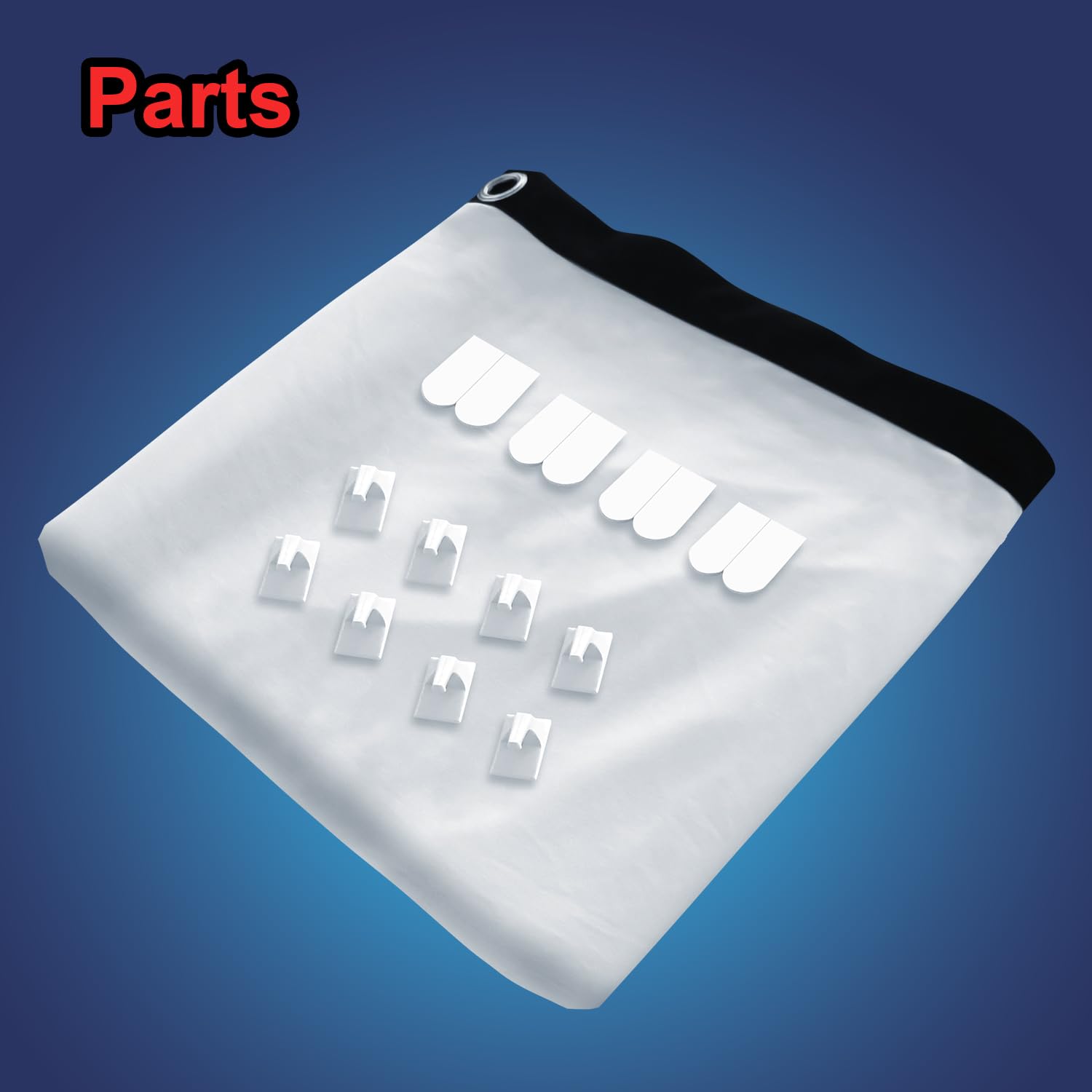 Proyector de Halloween holograma plegable de visualización de 120 pulgadas, portátil antiarrugas para interiores, proyector de video de doble cara para proyectar videos de Halloween, película nocturna