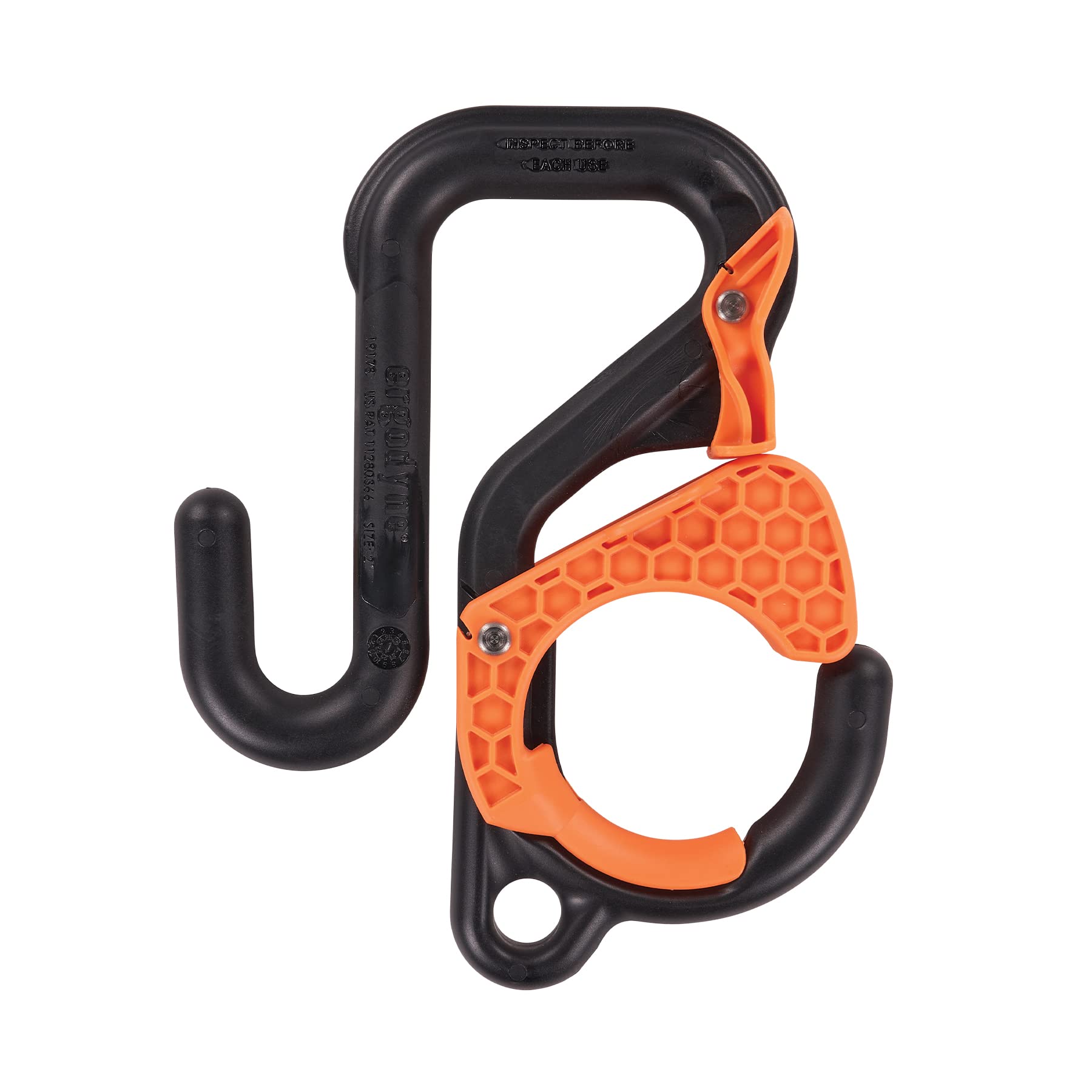 Ergodyne Squids 3178 - Gancho de bloqueo para antena con punto de amarre, 5,1 cm, negro y naranja