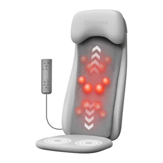 COMFIER Masajeador De Espalda Shiatsu Con Calor, Masajeador De Tejido Profundo Con Vibración, Cojín De Asiento De Masaje Shiatsu 2D/3D, Almohadilla De Silla De Masaje De Espalda Completa, Regalos Para