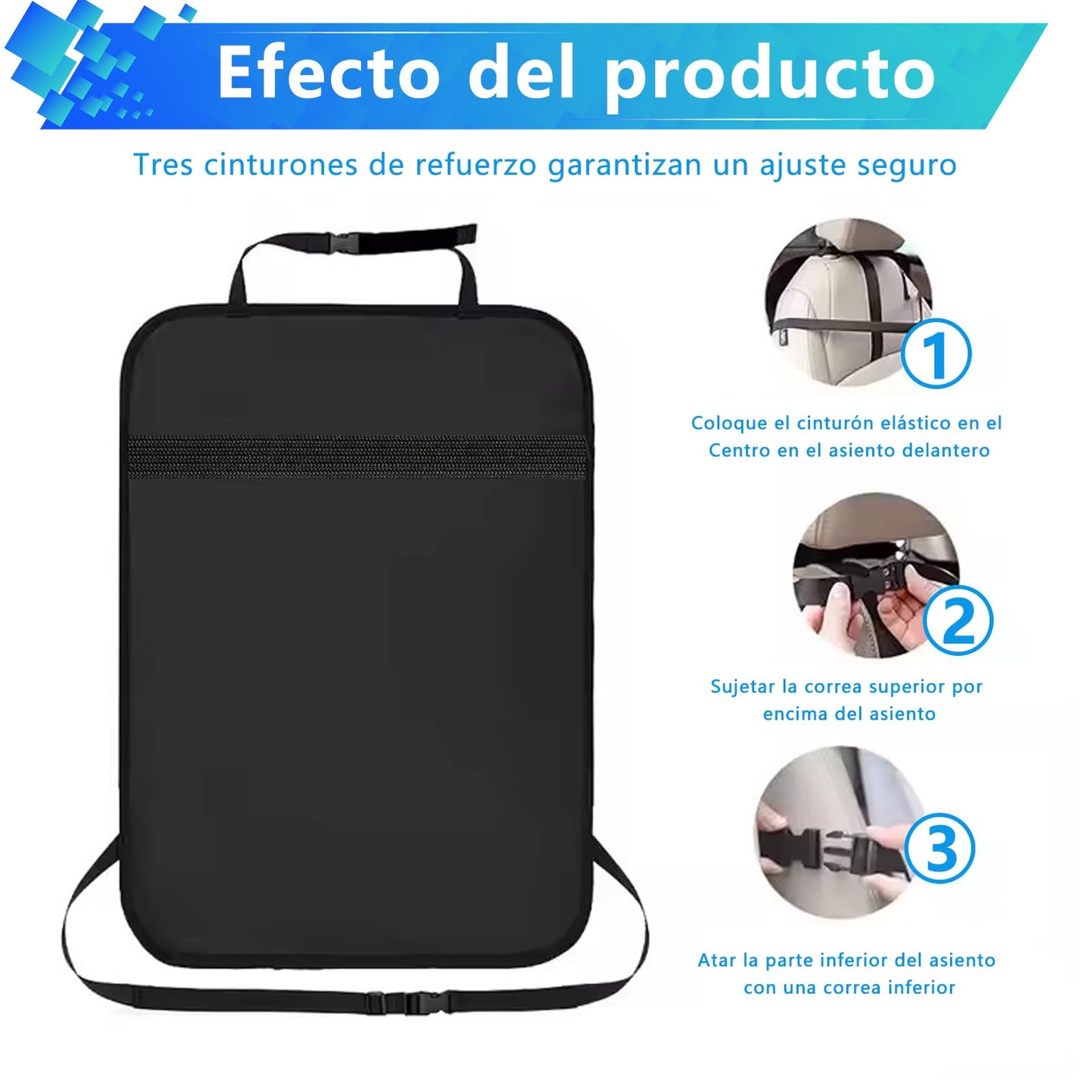 DHZMDS Organizadores Para Asientos De Coches Para Niños Universal, Protector Trasero Del Asiento Con Soporte Transparente Para La Pantalla De La Tableta, Impermeable y Fácil de Limpiar (2 en negro)