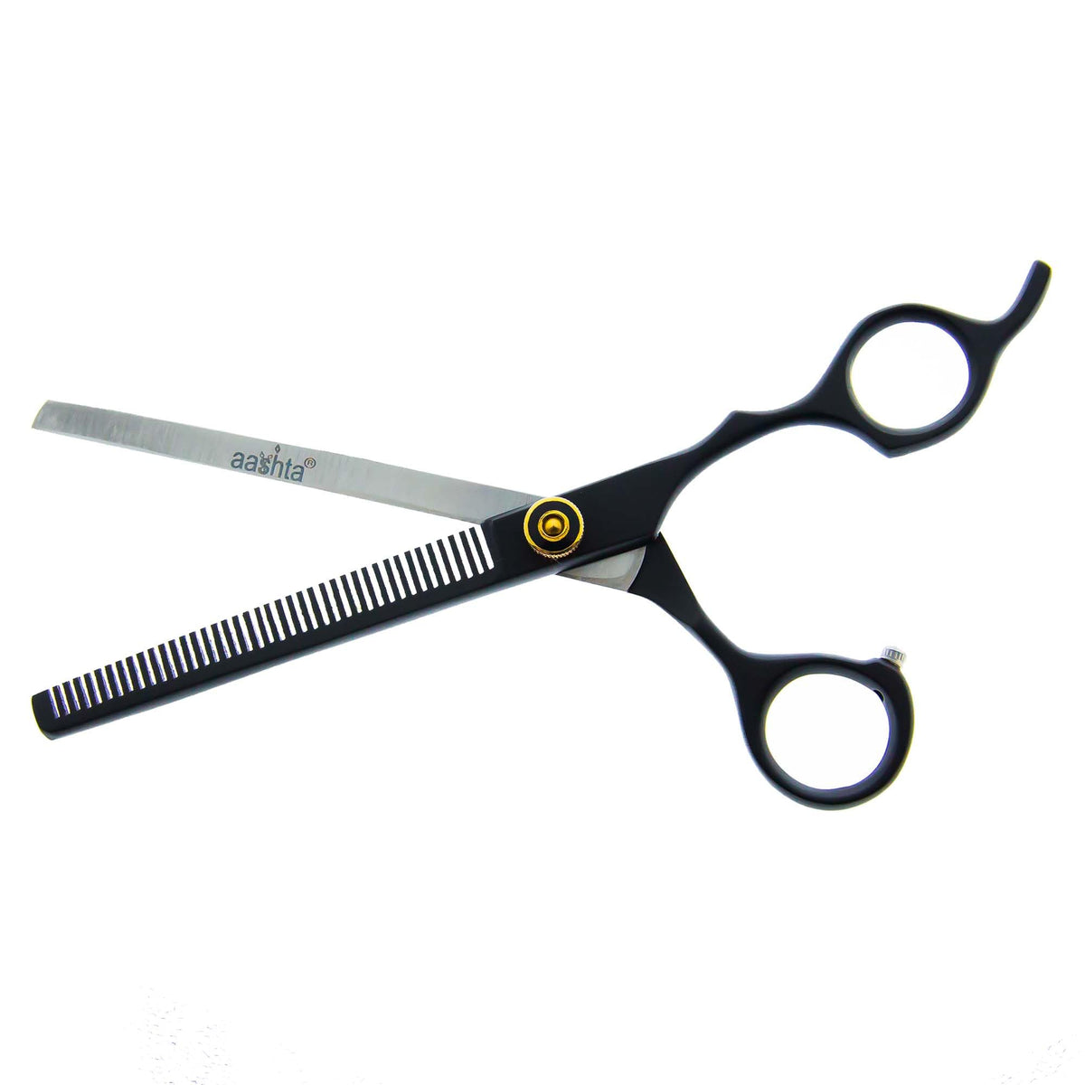 Kit Tijeras Profesionales Aashta Para Estilista/Barber/Peluquero 7" (NEGRO)