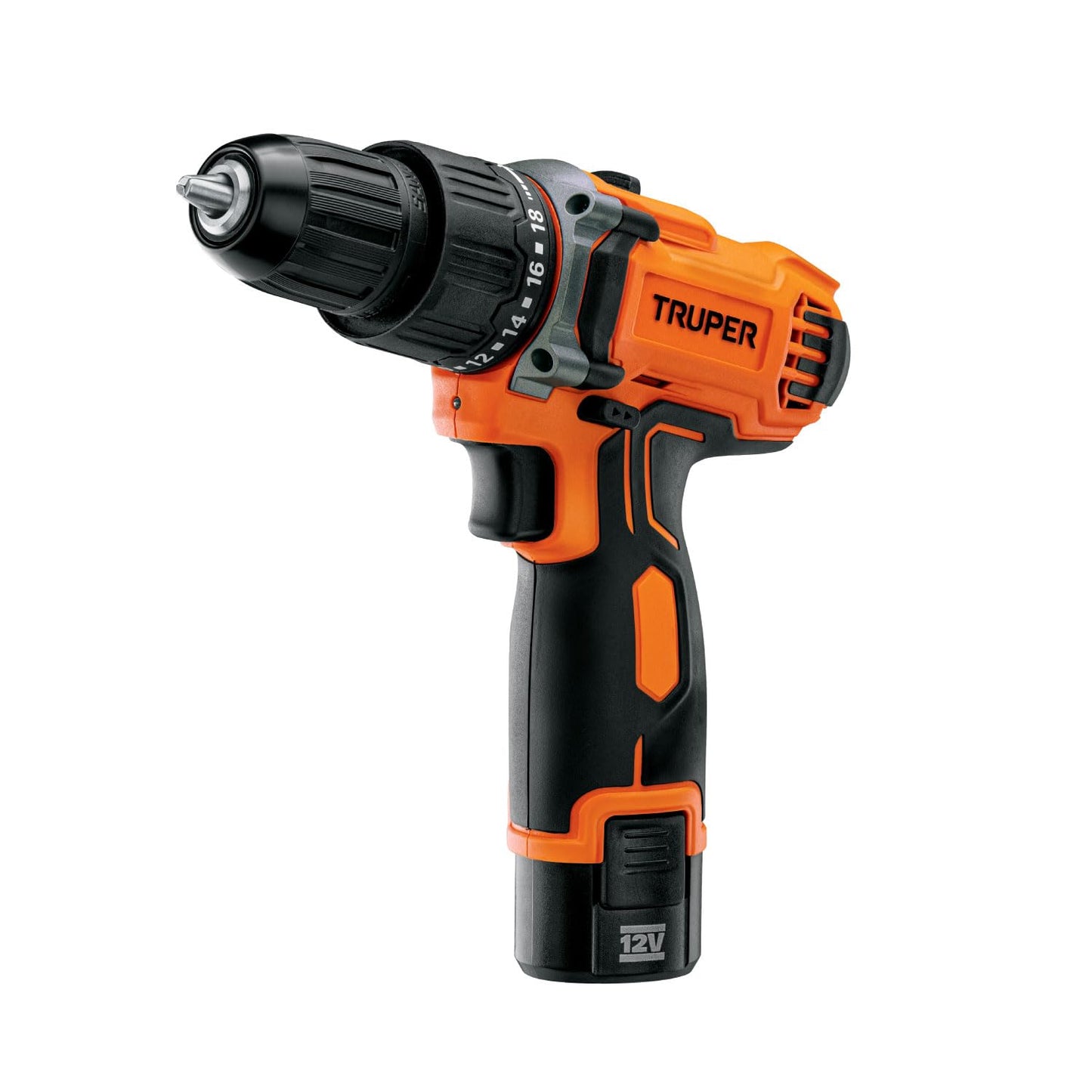 Truper ROTI-12AC, Rotomartillo compacto inalámbrico 3/8", 12 V con 1 batería de Ion Litio 2 Ah