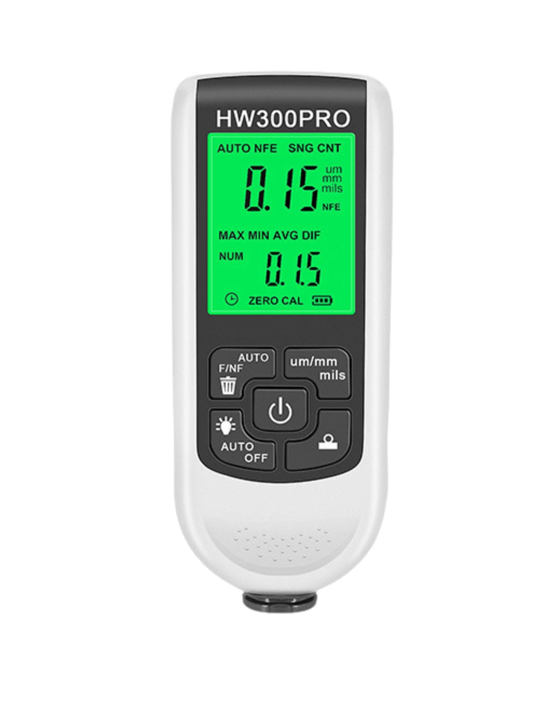 Probador de Espesor Medidor de Pintura Blanco Digital ABS con Resolución de 1um y Apagado Automático