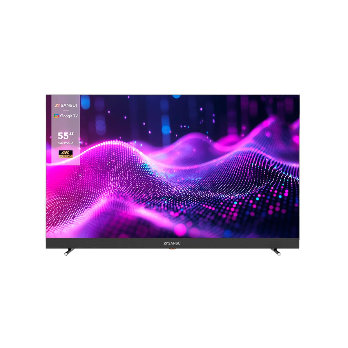 SANSUI Smart TV Karaoke 55" UHD DLED TV + Sound Bar, 2 microfonos incluidos