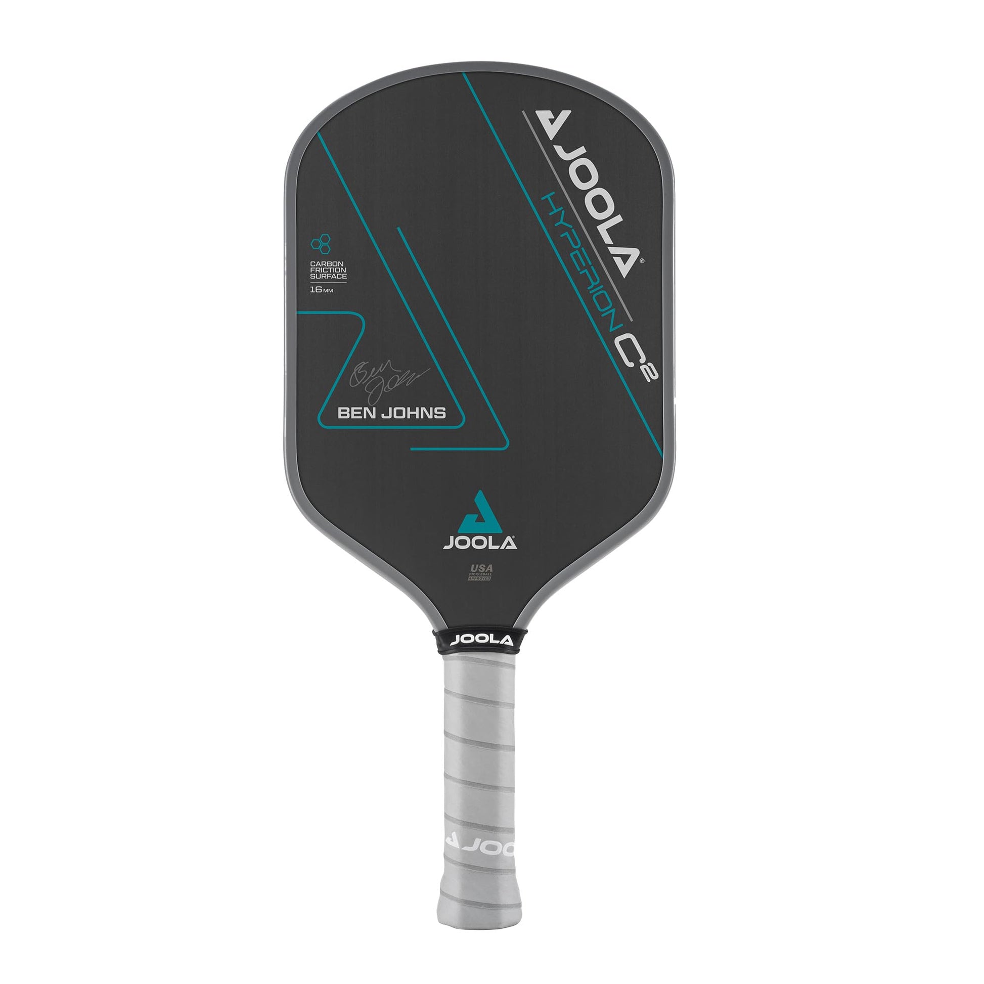 Pala de Pickleball JOOLA Ben Johns Hyperion C2 Negro con Tecnología Charged en Forma Aero-Curve Aprobada por USAPA