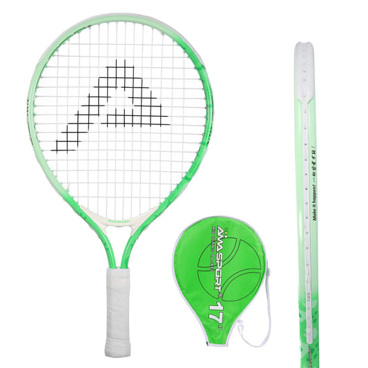 AMA SPORT - Raqueta de tenis para niños pequeños de 17 a 25 pulgadas para niñas y niños, raquetas de tenis de 4 colores para niños de 2 a 12 años con correa de hombro de nailon 420D