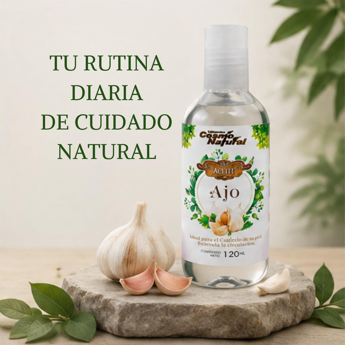Aceite Corporal de Ajo Cosmo Natural, Purificante y Bienestar Muscular 120ml