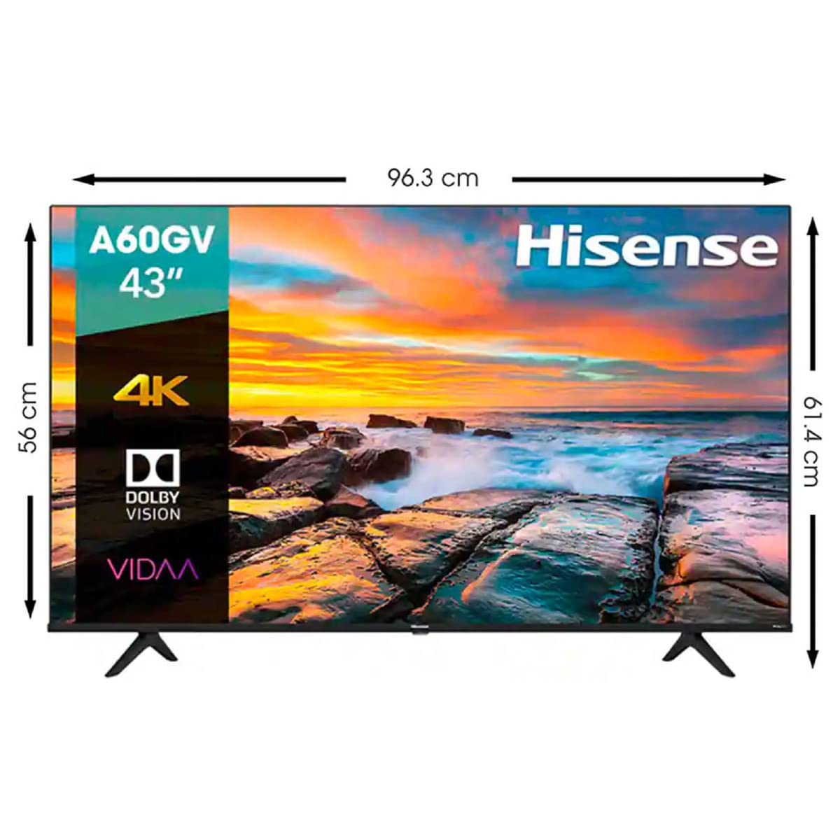 Hisense Pantalla 43" 4K Smart TV UHD 43A60GV VIDAA
