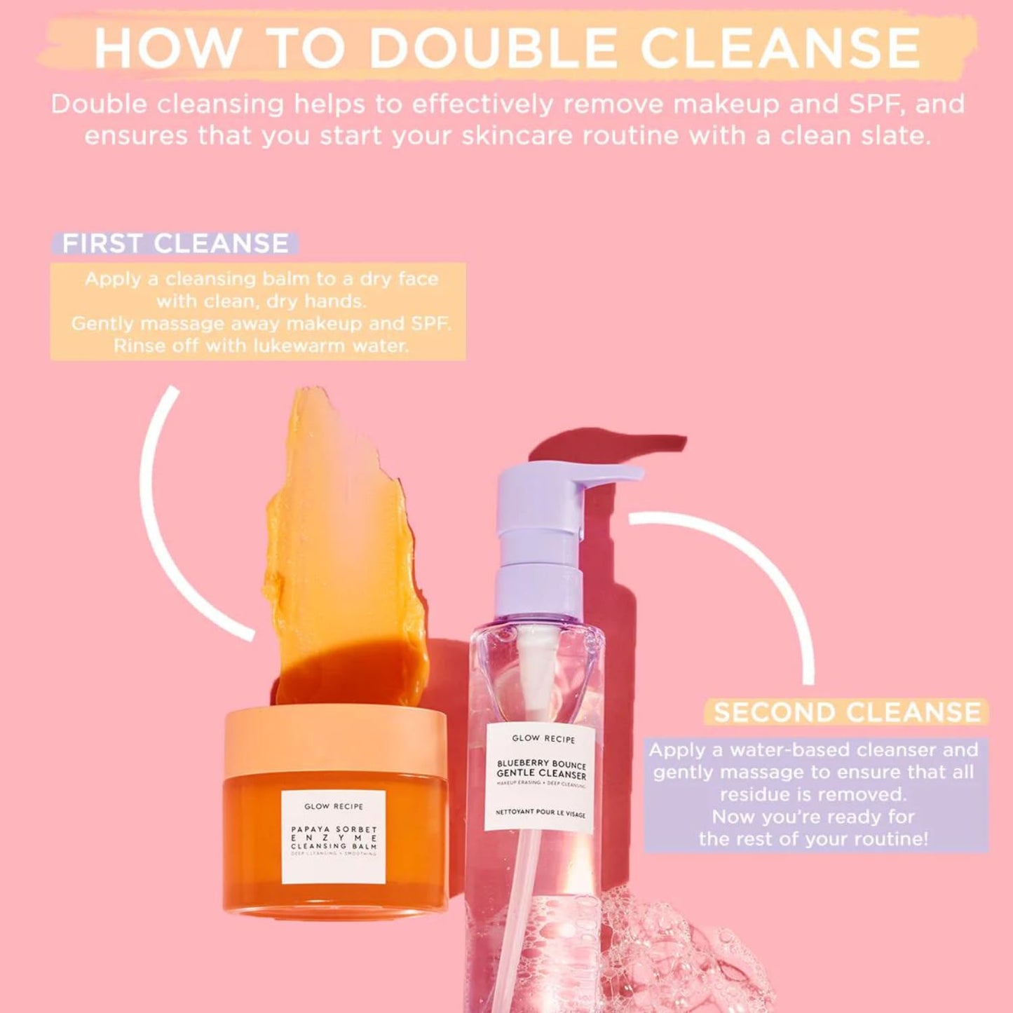 Glow Recipe Mini Blueberry Bounce Limpiador suave de espuma – Suave lavado facial exfoliante con ácido hialurónico + AHA – sulfato + jabón facial sin parabenos – Limpiador facial de gel de viaje (30 ml)