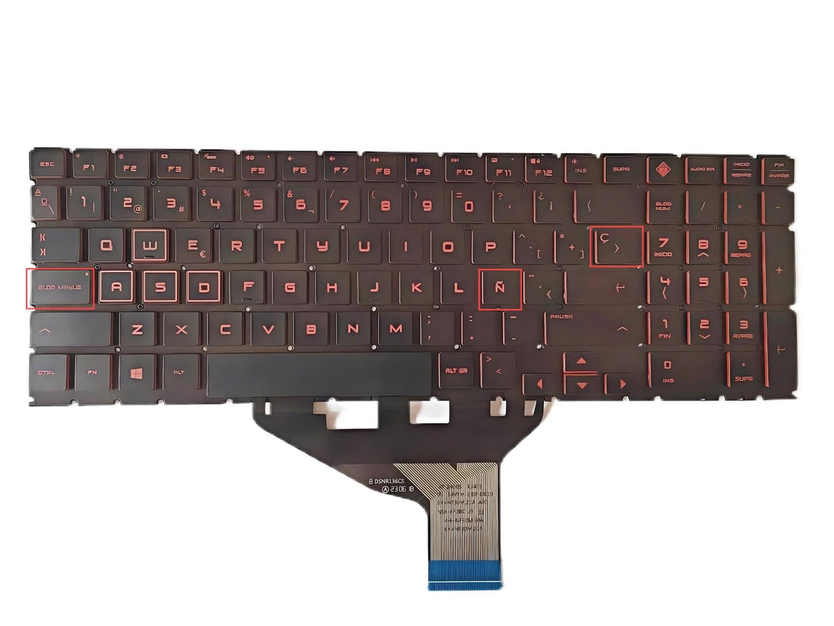 Teclado de Repuesto HP Omen rojo retroiluminado para Portátil