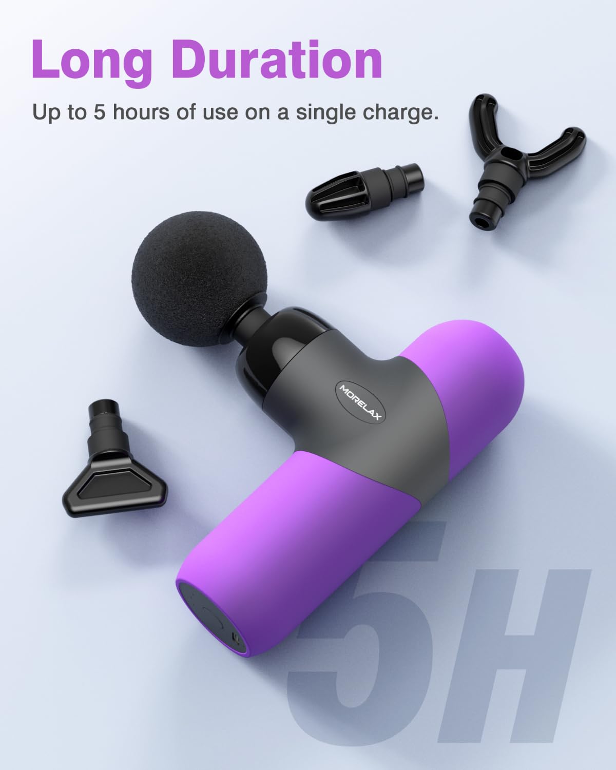 Morelax Mini Pistola De Masaje Portátil De Percusión Muscular De Tejido Profundo, Masajeador Deportivo Eléctrico De Mano Con 6 Cabezales De Masaje Y 4 Velocidades, El Mejor Regalo.