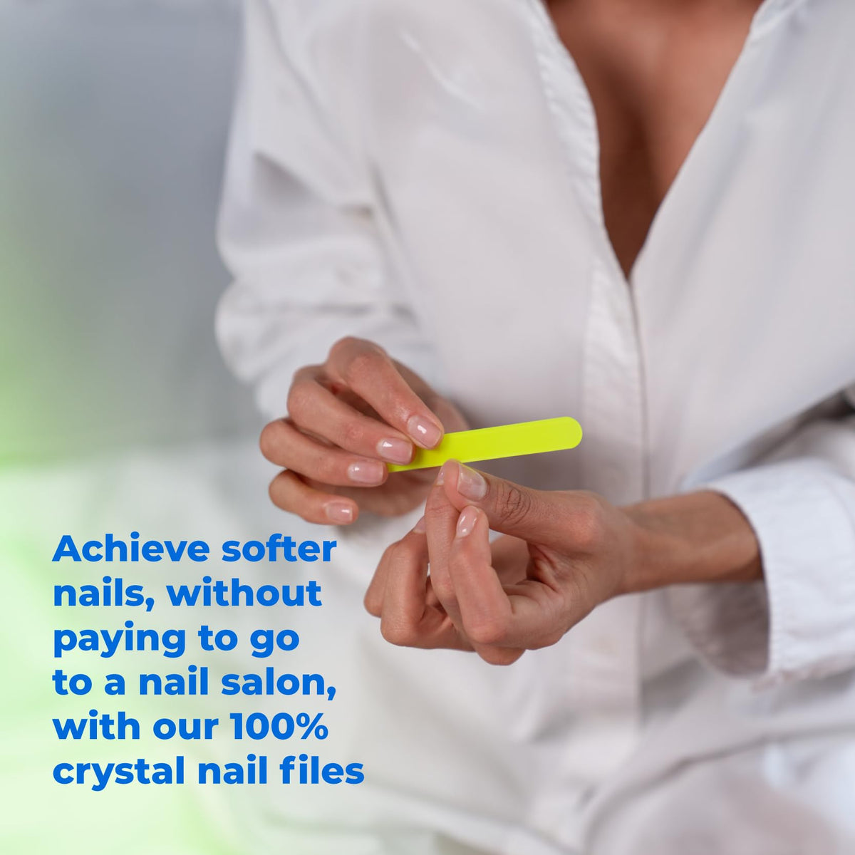 Lima de uñas de cristal Cristal UP de 3 pulgadas, lima de vidrio ideal para el bolso, duradera, ecológica, segura y suave para las uñas, perfecta para viajar a casa, la oficina y en movimiento,
