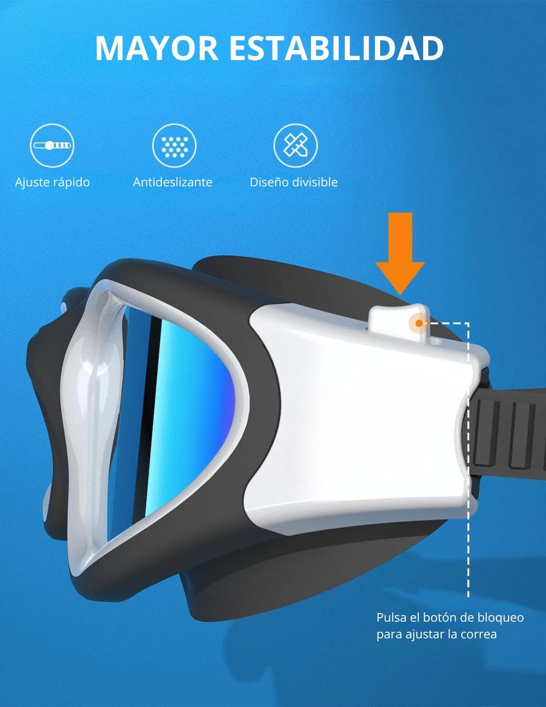 Hirola Goggles de Natación Polarizadas, Gafas Anti Empañamiento Profesionales para Adultos, Hombres y Mujeres (Blanco)