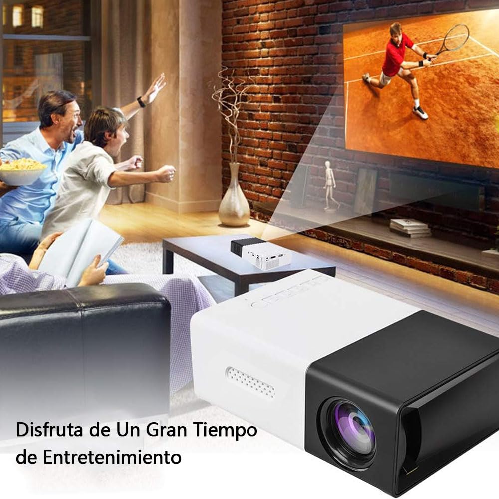 Mini Proyector HD Portátil WiFi soporte 1080P para Cine en Casa y al Aire Libre