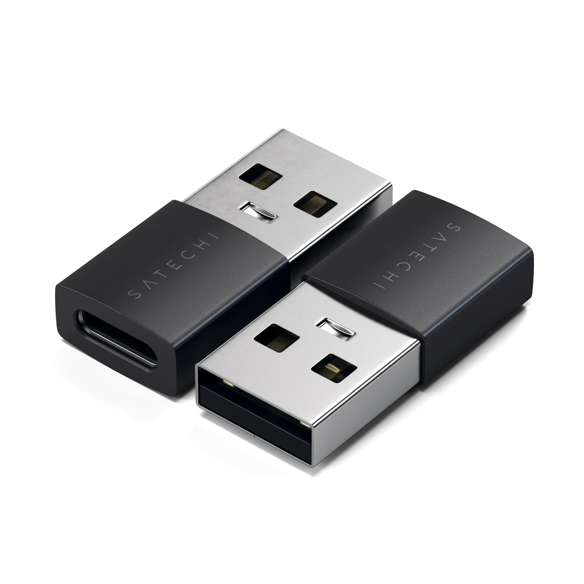 Adaptador USB-A a USB-C SATECHI Negro Espacial, Paquete de 2