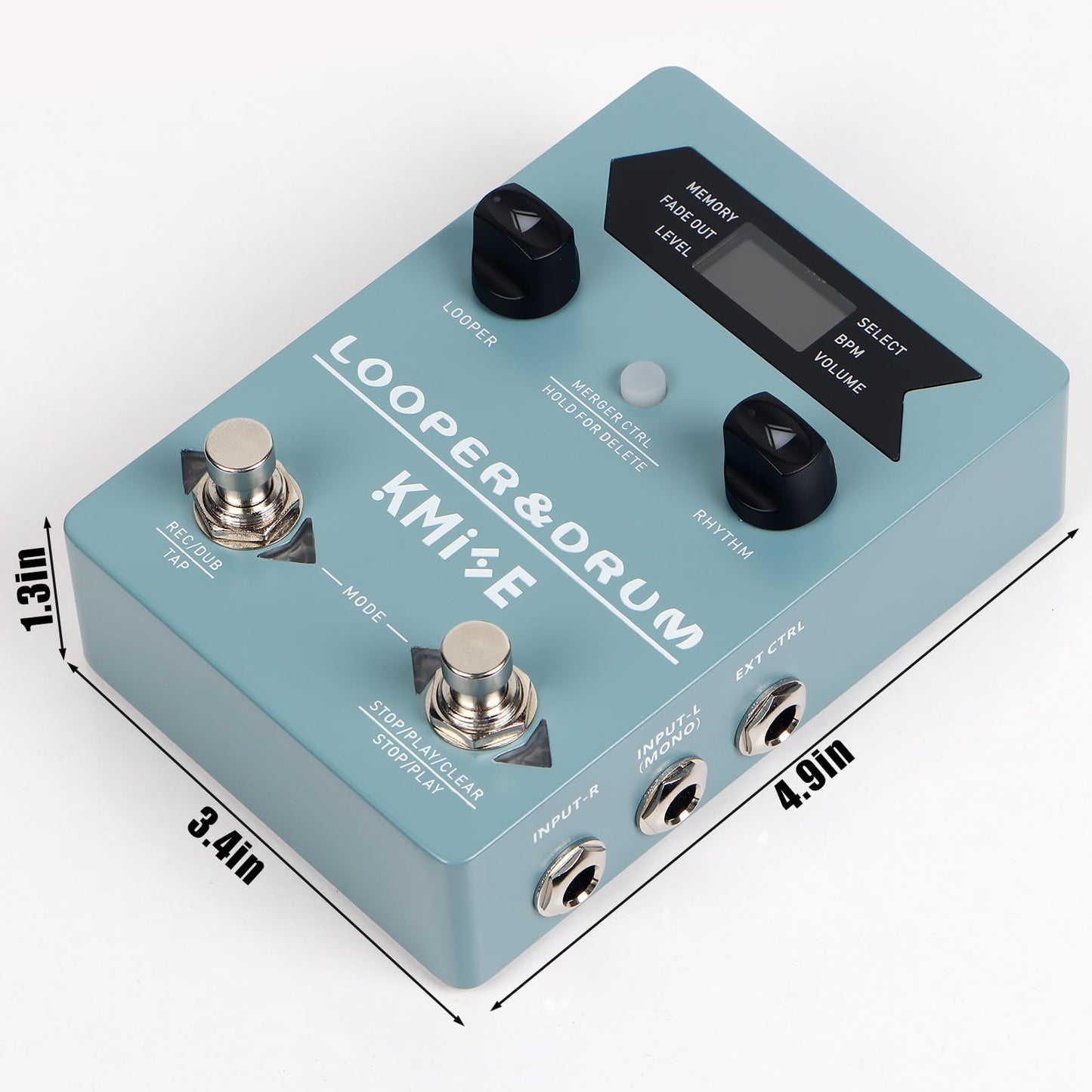 KMISE Loop Pedal & Drum Machine 2 en 1, pedal estéreo para guitarra con 100 estilos de ranuras de tambor, 40 ranuras 160 minutos de capacidad de grabación de looper compatible con