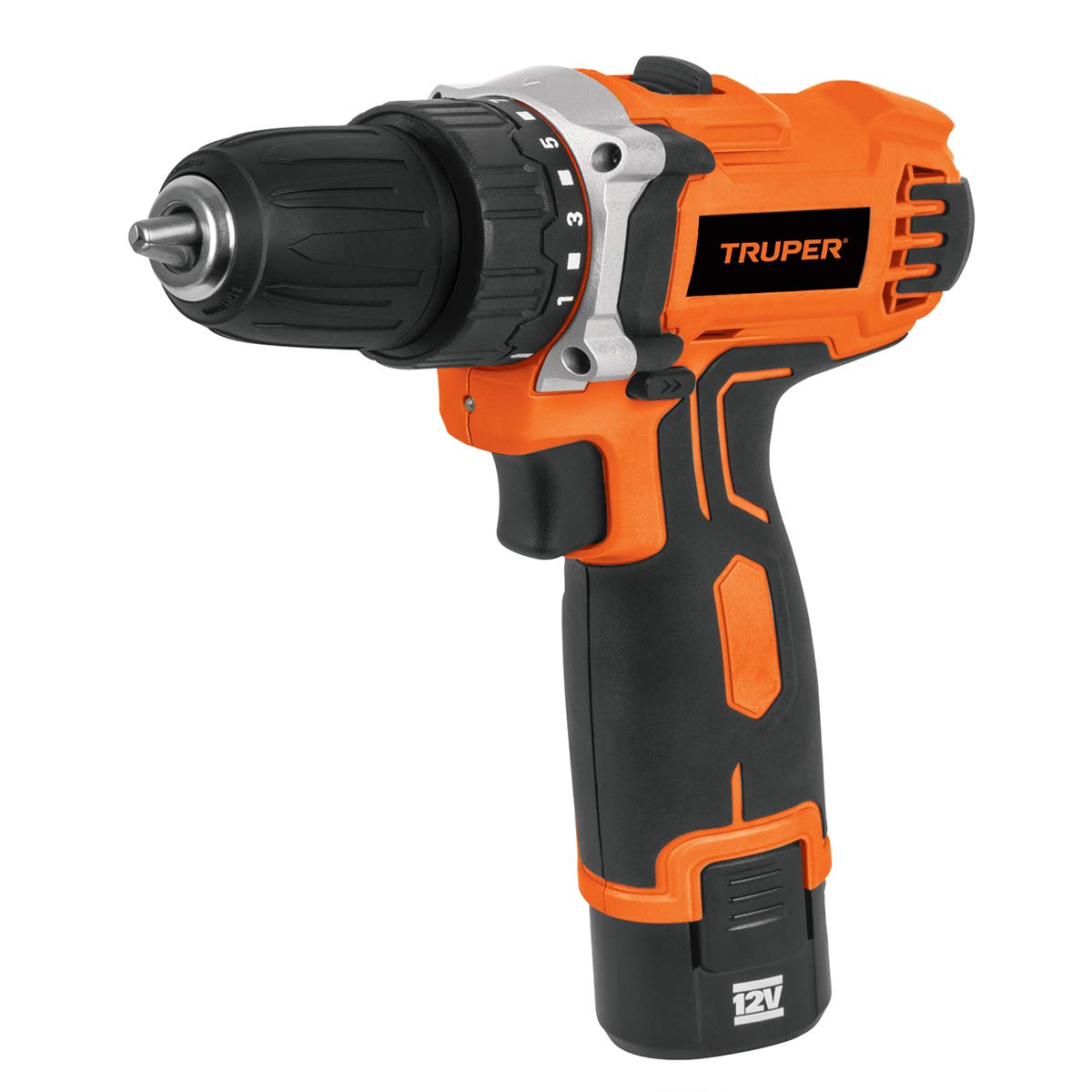 Truper TALI-12AC, Taladro compacto inalámbrico 3/8", 12 V con 1 batería de Ion Litio 2 Ah y cargador