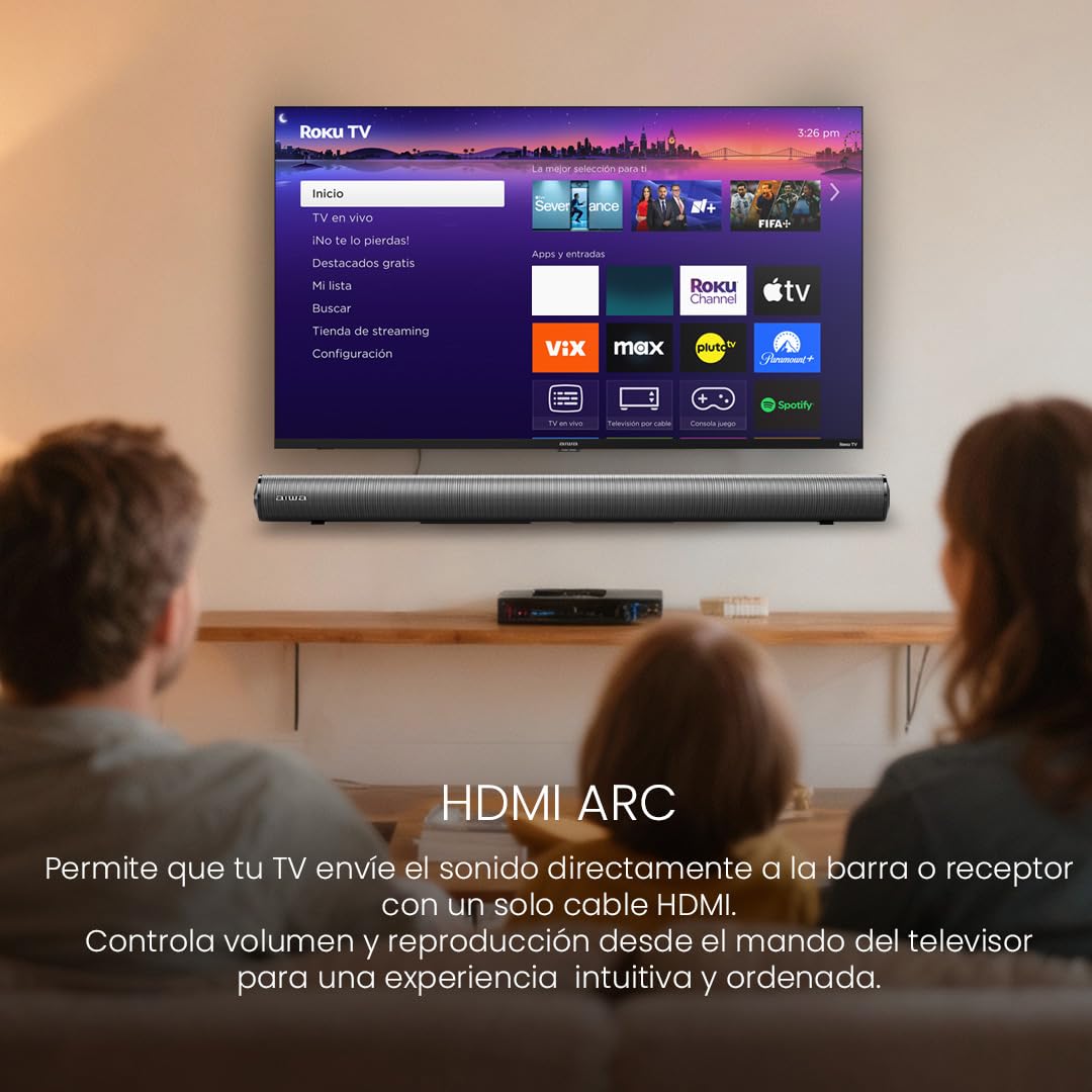 Aiwa Smart TV 40 Pulgadas Qled Full HD Roku TV AW40RKQ con Dolby Audio, WiFi, HDMI ARC, Compatible Alexa Google Airplay