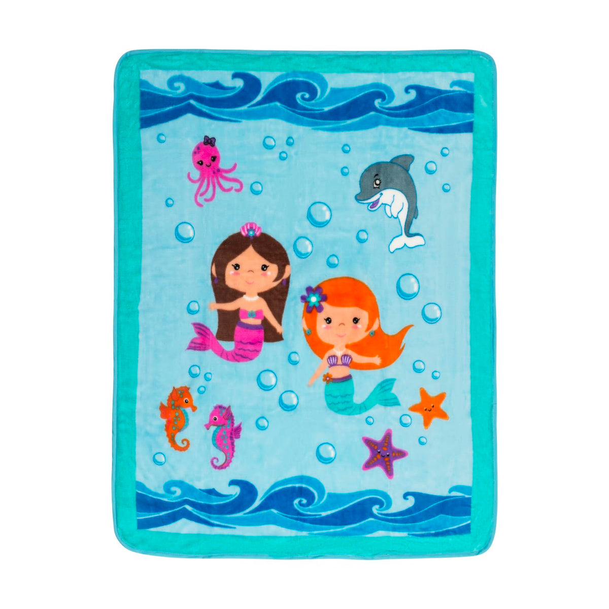 Everyday Kids - Manta para niños pequeños, de 30 x 40 pulgadas, diseño de sirenas submarinas, súper suave, afelpada, cálida y cómoda