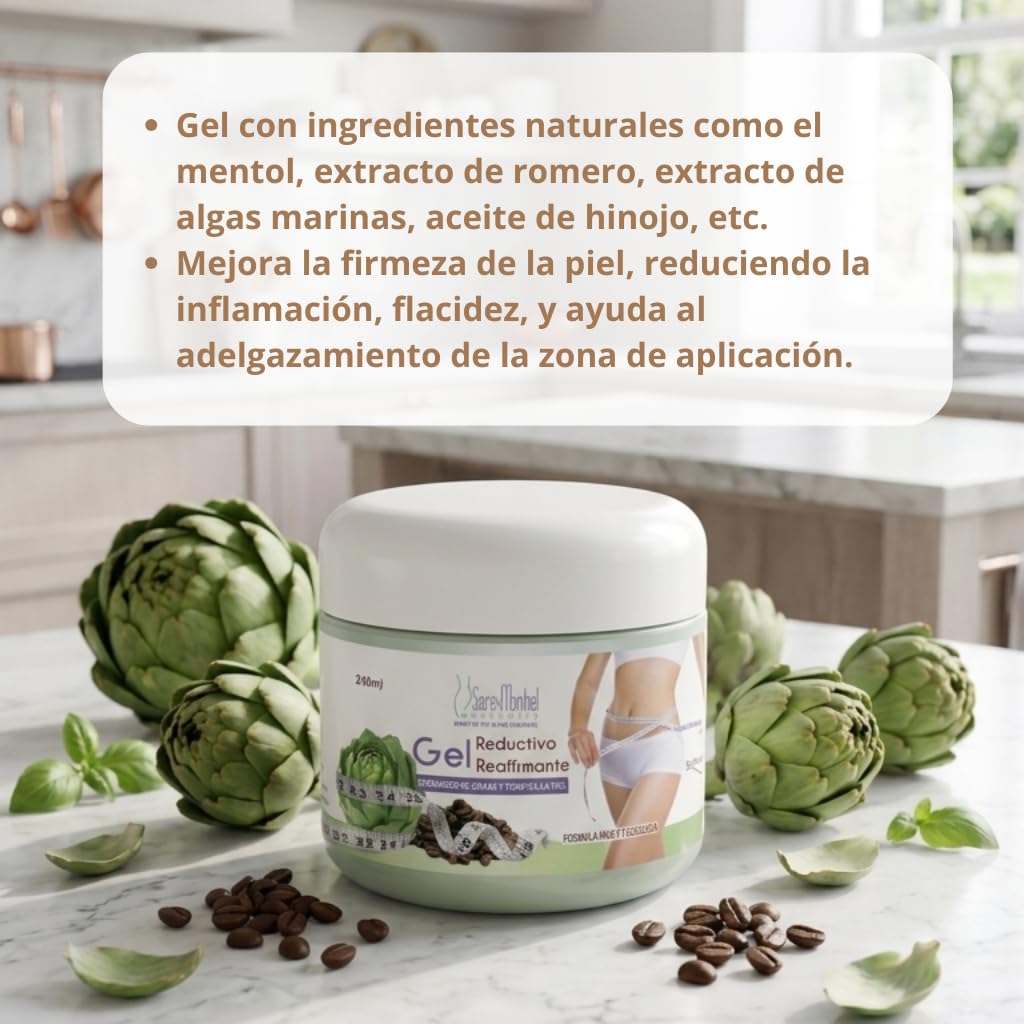 Gel corporal reafirmante efecto termogénico Alcachofa Sara&Montiel maternity