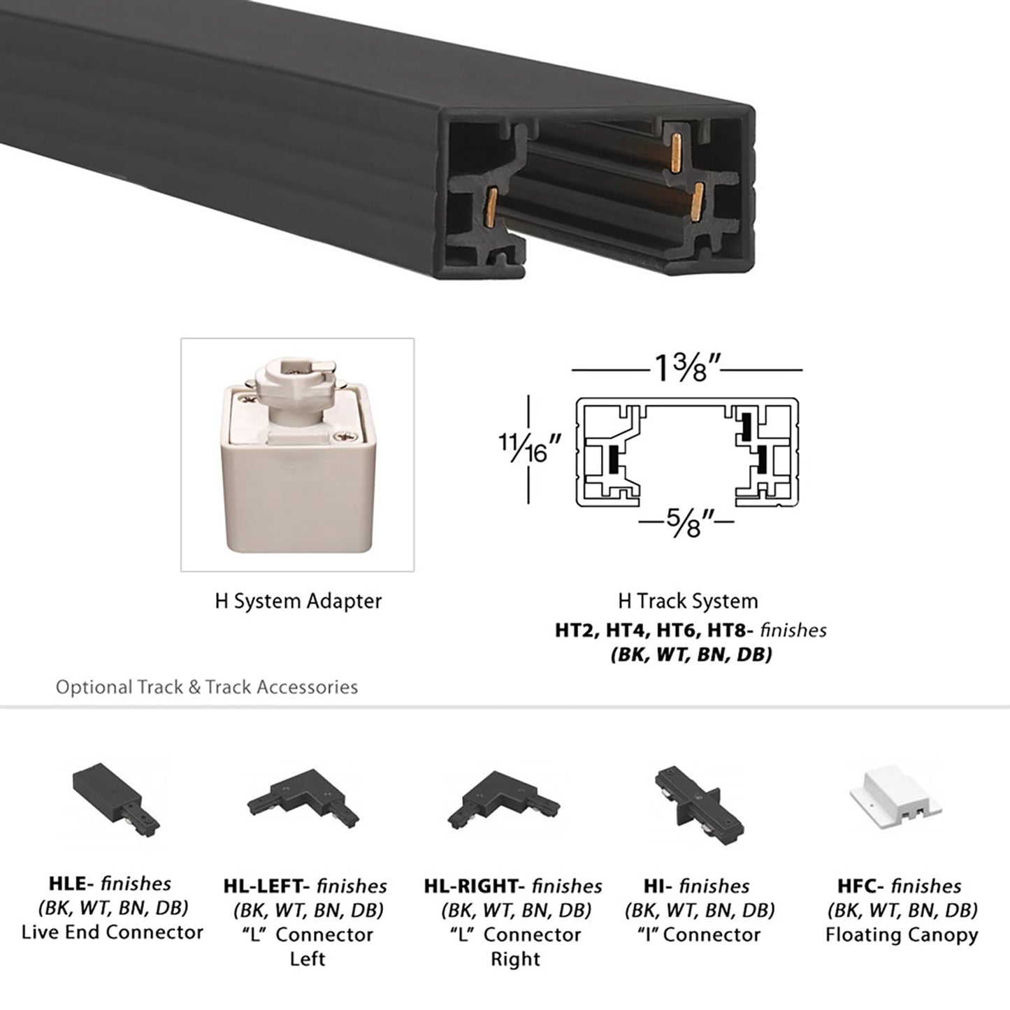 Toldo de Monopoint Cuadrado WAC Lighting Negro Pista H