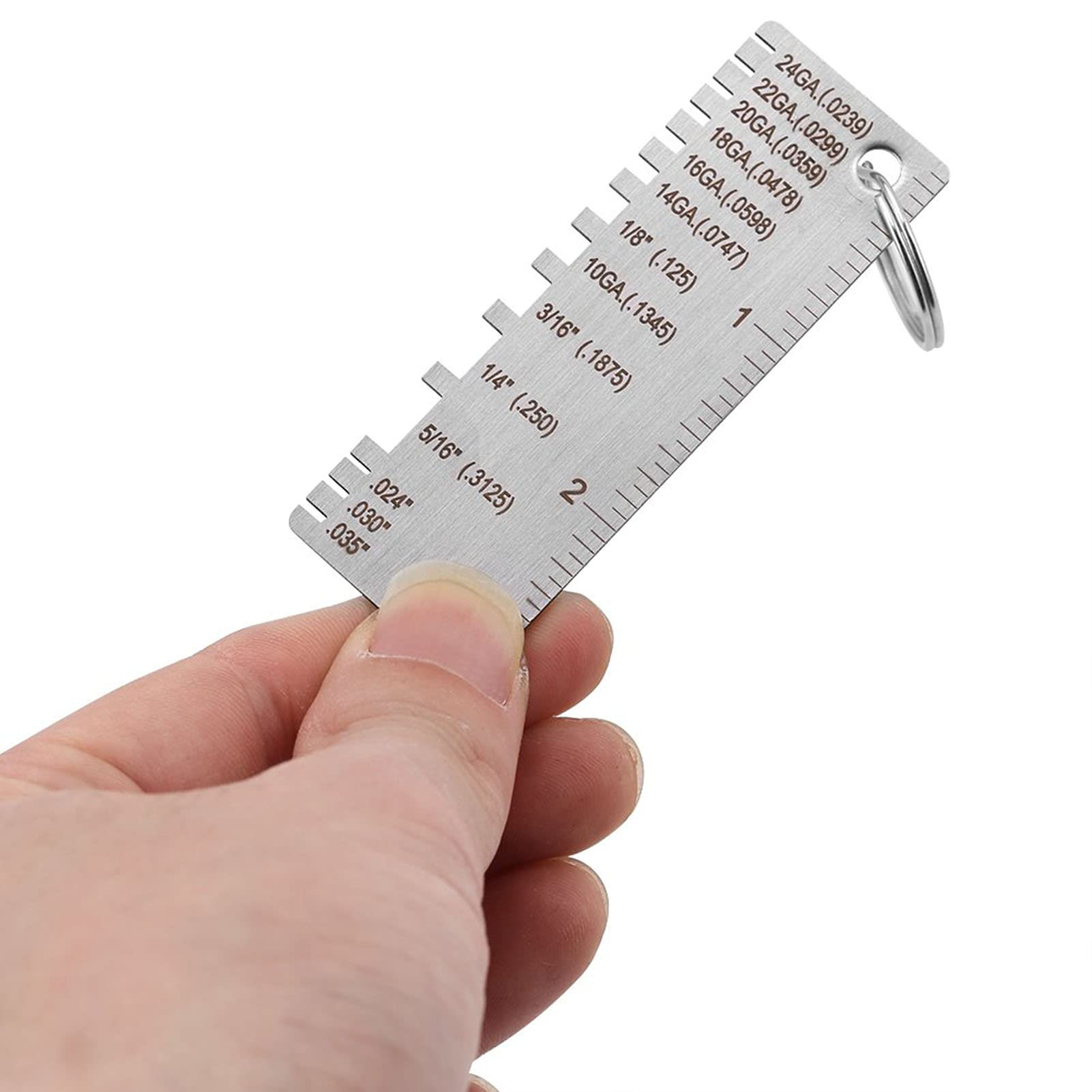 Calibre de Alambre Acero Inoxidable para Medición de Espesor de Metal y Soldadura