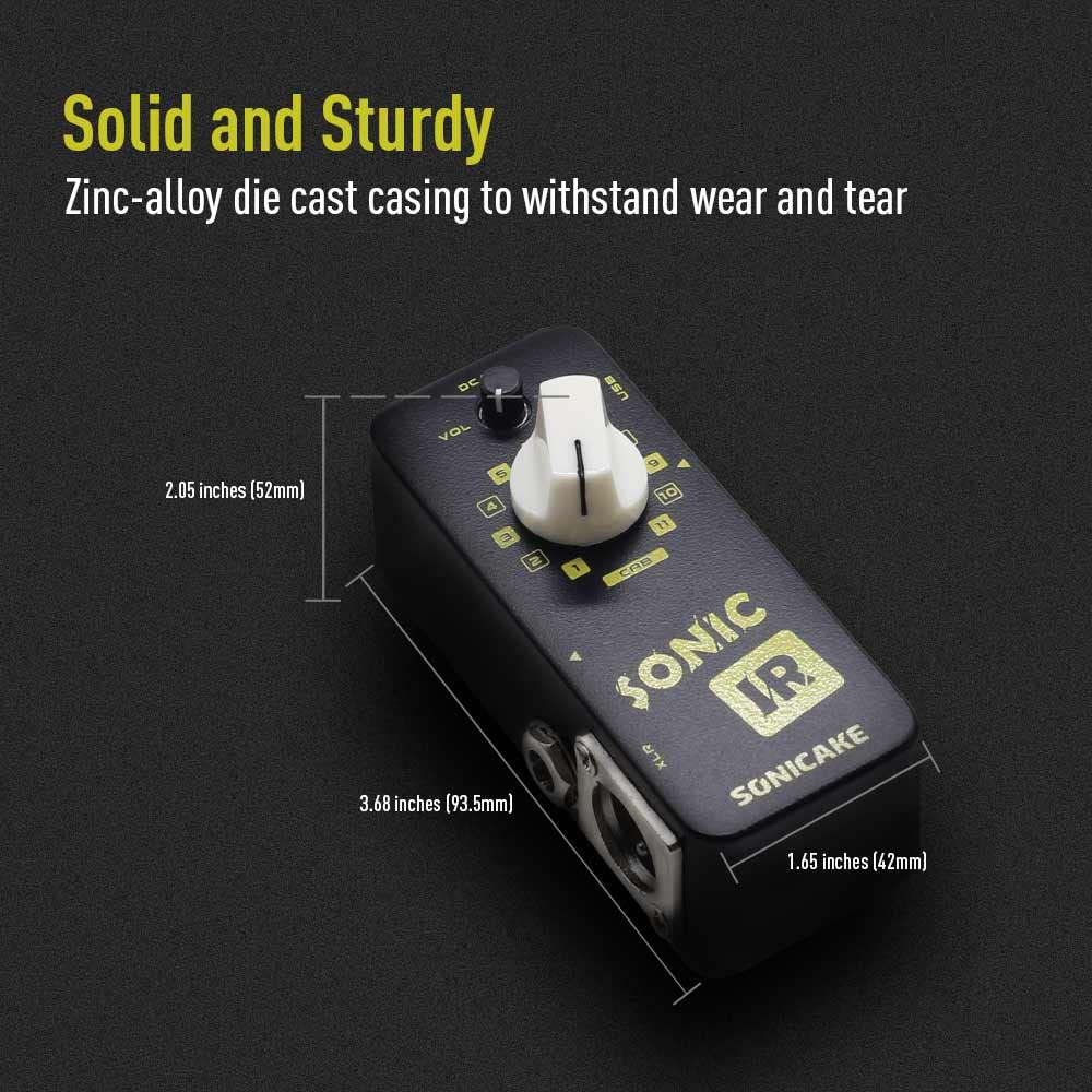 SONICAKE IR Pedal Altavoz Gabinete Simulador de Respuesta de Impulso Pedal Guitarra Bajo Efectos Pedal