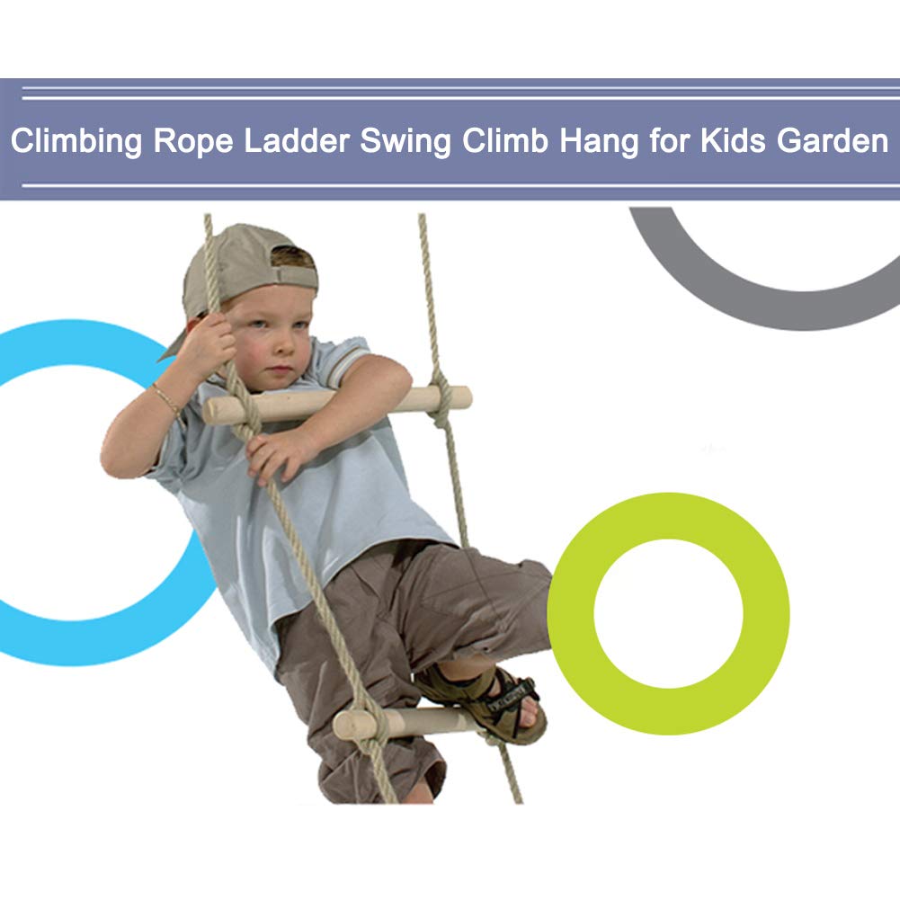 Keenso Climbing Rope Ladder Swing Climb, Hang for Kids Garden Equipment Equipment, Baby Kids Climbing Rope Ladder Swing, previene la obesidad, disminuye la ansiedad, Mantiene un Buen Estado de sueño Otros Juguetes De Exterior Para Niños