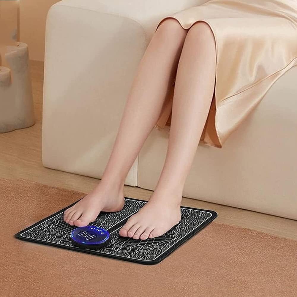 Masajeador de Pies EMS Eléctrico Portátil Plegable con 8 Modos y 19 Intensidades Recargable USB