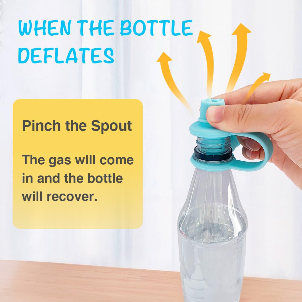 Heureuse - Adaptador de boquilla para botella de agua para Todders, paquete de 4 tapas de botella de agua de silicona sin derrames, adaptado a la mayoría de botellas, diseño a prueba de fugas,