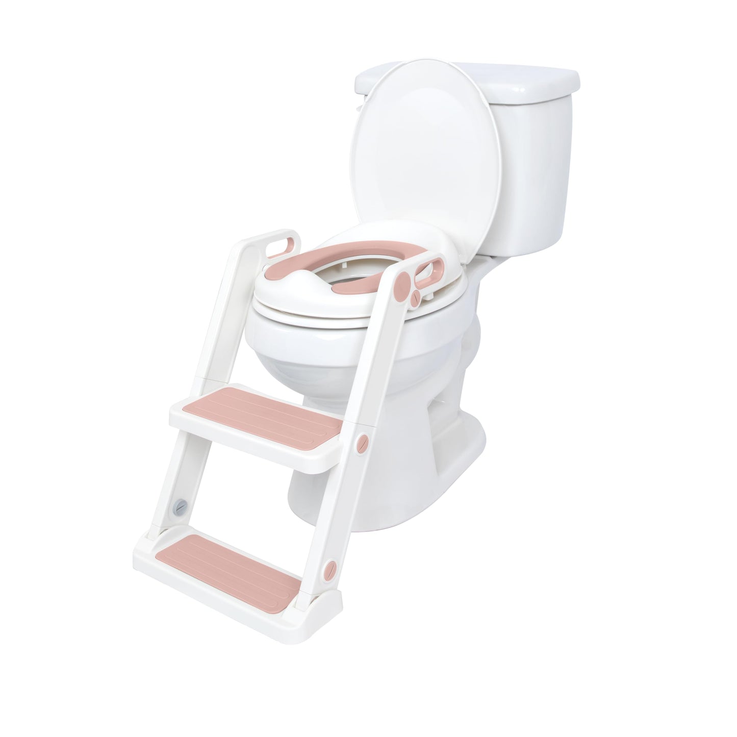 Asiento de Inodoro Infantil Nuby Rosa con Escalera para Niños Pequeños de Más de 18 Meses